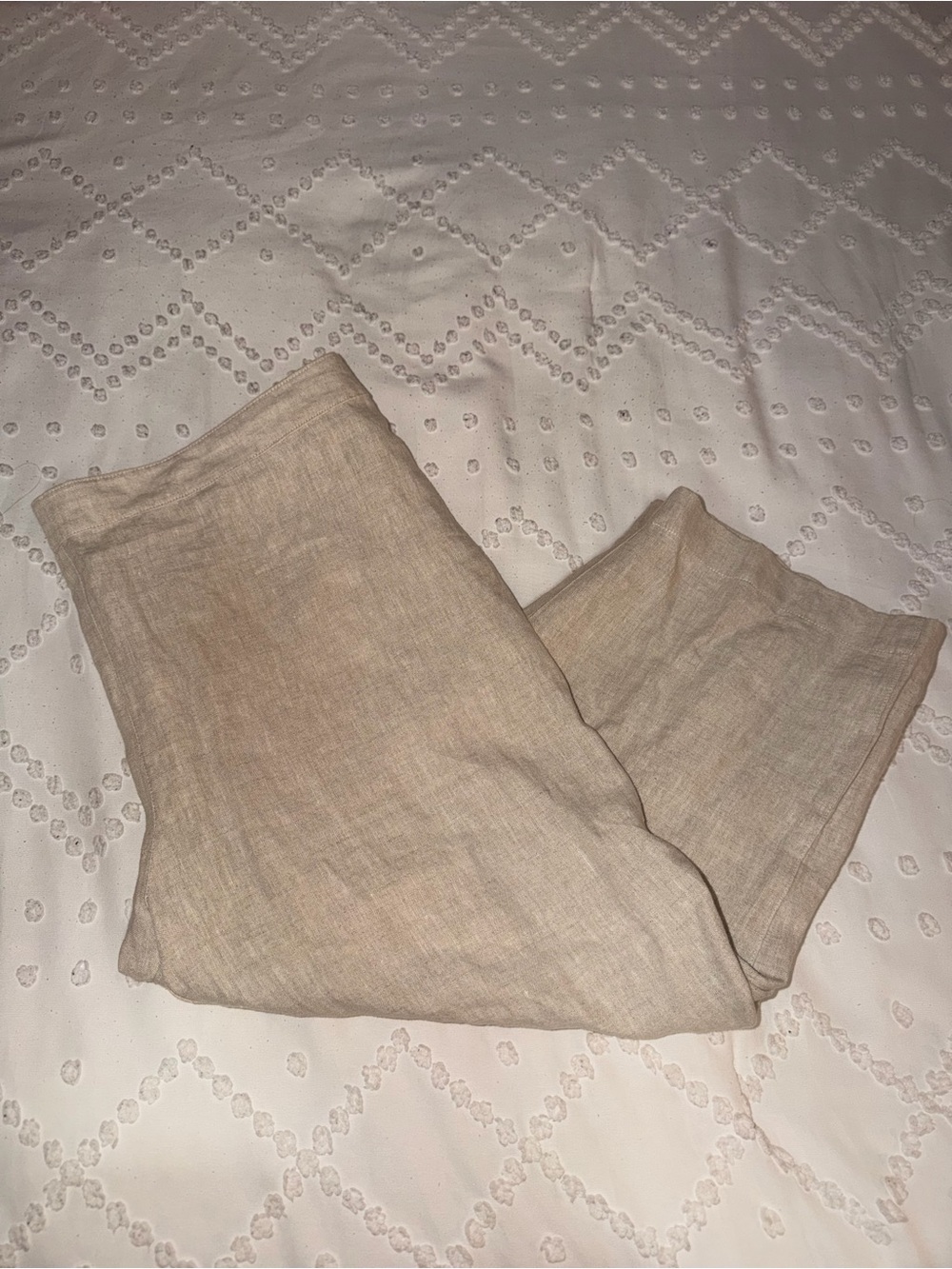 Chico's Lightweight Linen-Cotton Capris — Natural Beige